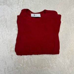 NWT red chenille j jill sweater size M